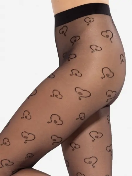 Tights with a pattern of stylized hearts Gatta Lovely 20 / 10 - 20 DEN