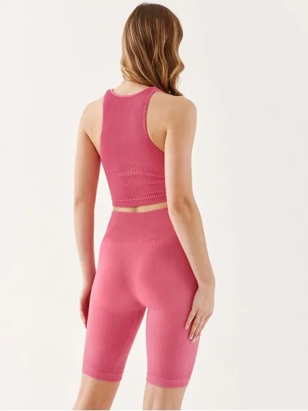 Women's sports shaping elongated shorts with a high waist and a wide belt Gabriella Track Rib