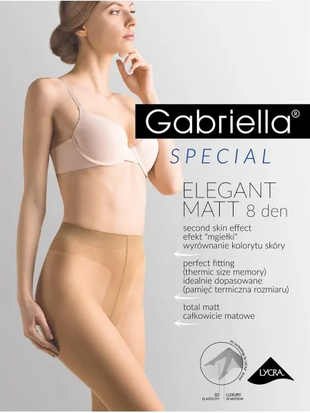 Жіночі тонкі матові колготи з широким поясом Gabriella Elegant Matt 8 den
