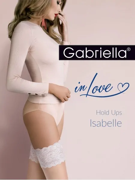 На картинке изображено - Женские тонкие чулки с ажурной коронкой Gabriella Isabella | фото 1