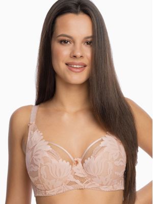 Semi-soft pink lace bra for medium to large breasts Gaia Keto 1134