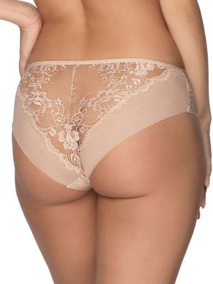 Women's beige slip-on panties with lace inserts Gaia Alessandra 1165
