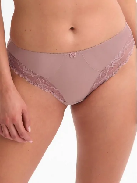 Women's mocha bikini panties with lace Gaia Veronika 931 Mokka
