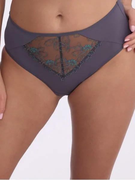 Gaia Renata 1379 Classic Panties - Turquoise Embroidery, Graphite
