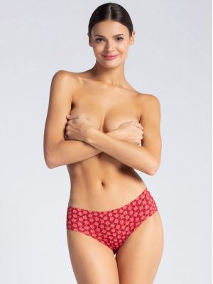 На картинці зображено - Жіночі безшовні червоні трусики бікіні з оригінальним візерунком Gatta Bikini Cotton Comfort Print 09 | фото 1