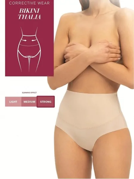 На картинке изображено - Моделирующие трусы Gatta Bikini Thalia с высокой талией, STRONG, телесные | фото 1