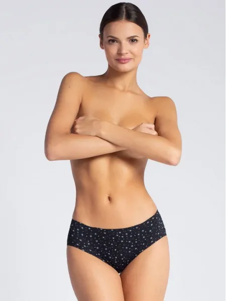 Жіночі чорні безшовні трусики бікіні з дрібним візерунком Gatta Bikini Cotton Comfort Print 07