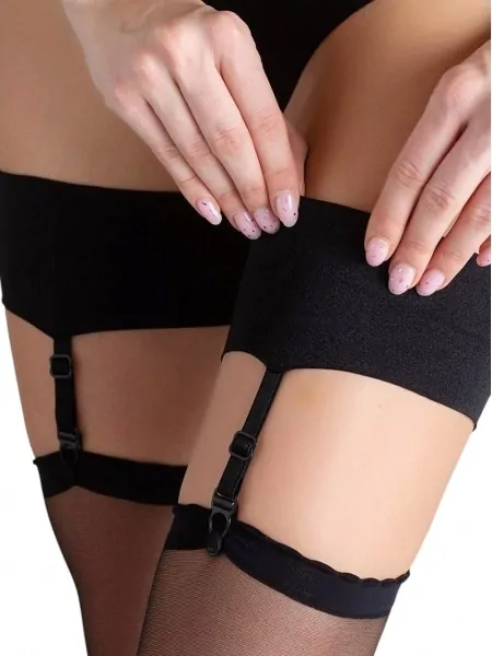 Gatta Bella 20 DEN Sheer Stockings with Satin Clip Garters