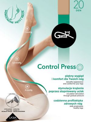 Women's transparent compression stockings Gatta Conrtol Press 20 den