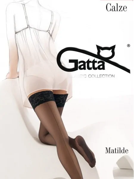 На картинці зображено - Жіночі панчохи з вертикальним швом Gatta Matilde 20den | фото 1