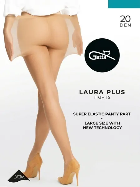 Колготки Gatta Laura Plus 20 DEN, размер 8 XXXXL, суперэластичная трусиковая часть