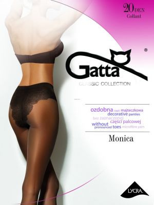На картинке изображено - Женские колготы с ажурными трусиками Gatta Monika Microfibra 20den | фото 1