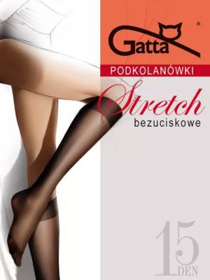 На картинке изображено - Тонкие эластичные женские гольфы Gatta Stretch 15den | фото 1