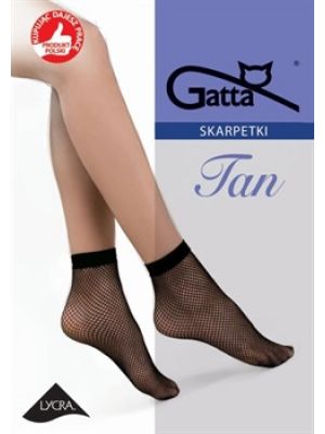 На картинці зображено - Жіночі шкарпетки в дрібну сітку Gatta Tan-01 Kabaretki | фото 1