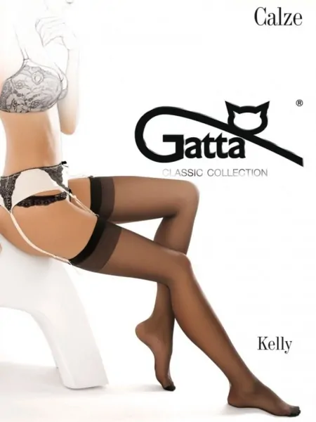 На картинці зображено - Жіночі панчохи під пояс Gatta Kelly Stretch 20den | фото 1