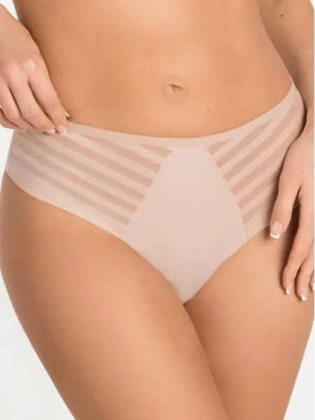 Beige Geometric Print Brazilian Panties Gorsenia K812 Yoko