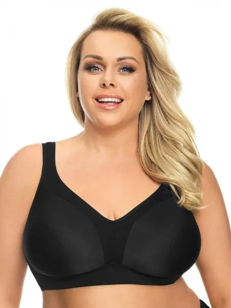 Бюстгальтер без косточек на широких бретелях Gorsenia K422 Anya Black