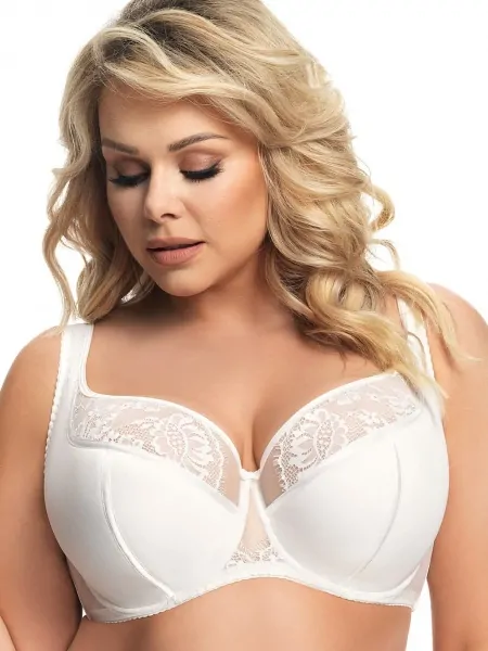 Gorsenia Alicante K647 Krem lace semi-soft bra