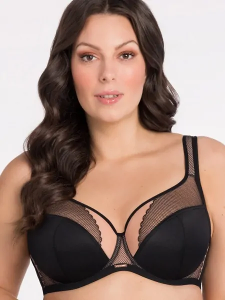Black Wide-Strap Bra Gorsenia K441/1 Luisse Black