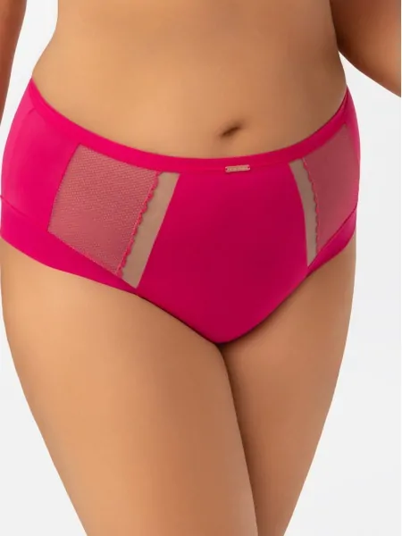Gorsenia K442/1 Luisse Midi Panties - amaranth with mesh decor