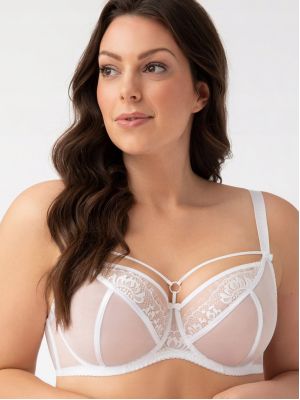 Soft bra with thin lace Gorsenia K496 Paradise White