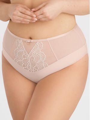 text_img_altWomen's Beige High-Waist Panties with Elegant Lace Gorsenia K856 Just Beigetext_img_after1