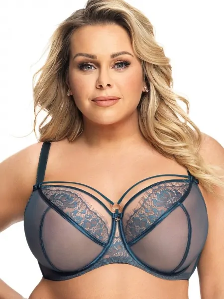 Мягкий бюстгальтер с тонким кружевом Gorsenia K496 Paradise green