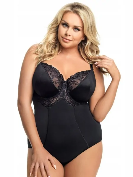 Моделюючий боді з мереживним декором Gorsenia K356 Gala Black