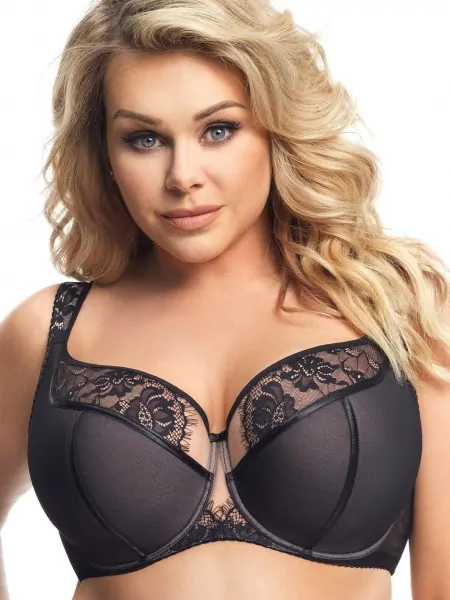 Напівм'який бюстгальтер на широких бретелях Gorsenia K647 Alicante Black