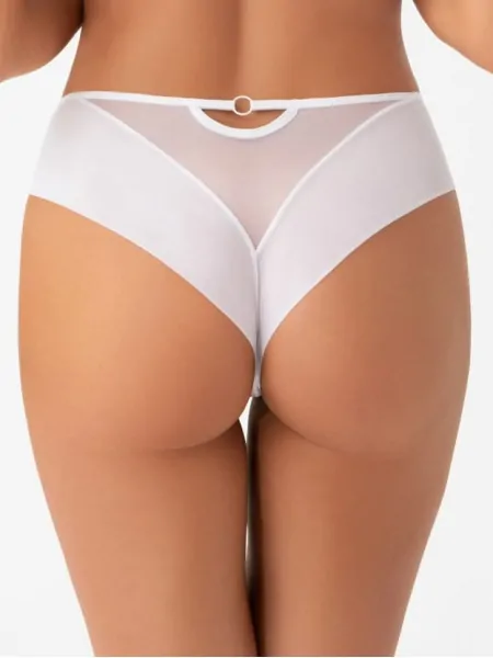 Изящные трусики бразилиана с нежным кружевом Gorsenia K498/1 Paradise White