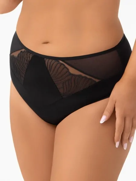 Женские трусики миди Gorsenia Lotta F007 Black с высокой талией