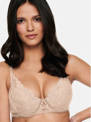 Beige lace push-up bra with removable pads Henderson ladies Hint 40366