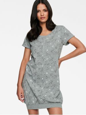Women's short nightgown / home dress in patterned cotton for pregnant and lactating women Henderson Horoscope 40116