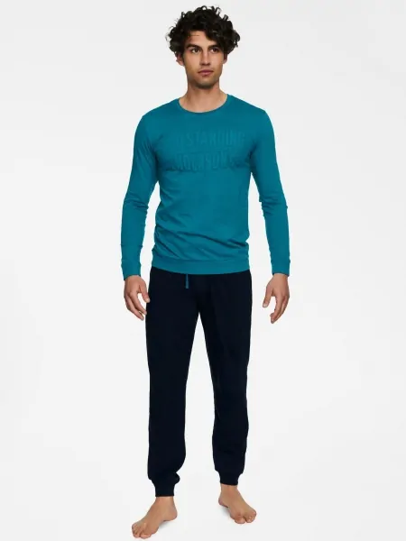 text_img_altMen's cotton pajamas / long sleeve home set Henderson Badge 40040text_img_after1
