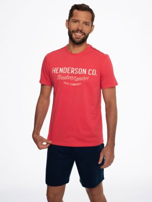 Піжама чоловіча / бавовняний домашній комплект: футболка з принтом на грудях та шорти Henderson Creed 41286