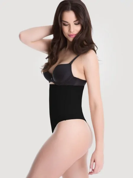 Безшовні коректуючі трусики стрінги з високою талією Julimex 275 Black