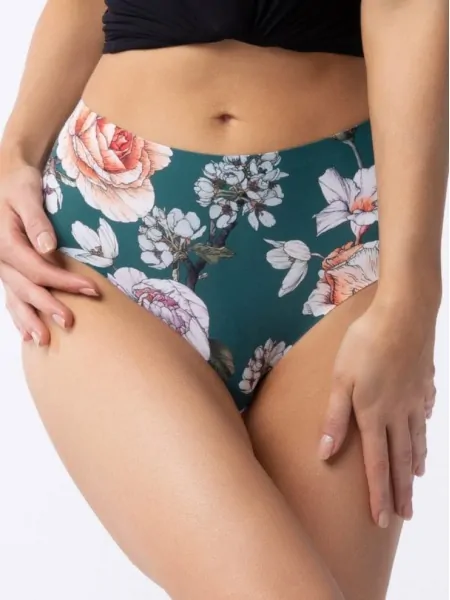 High-Waist Brazilian Patterned Panties Julimex Tea Rose Brasil Maxi