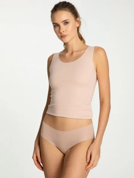 Женские эластичные хлопковые бесшовные трусики хипстер Julimex Cotton Mood Classic