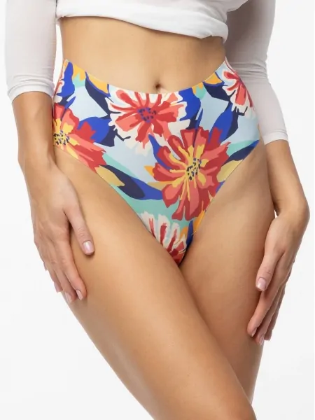 На картинке изображено - Женские высокие бесшовные трусики бразилиана Julimex Flower Folk Simple Brasil Maxi | фото 1