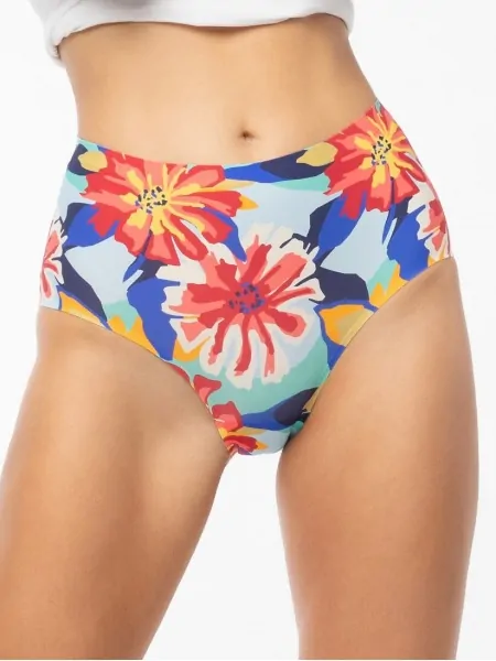 На картинке изображено - Женские высокие бесшовные трусики Julimex Flower Folk Simple Maxi - эластичный материал с ярким цветочным принтом | фото 1