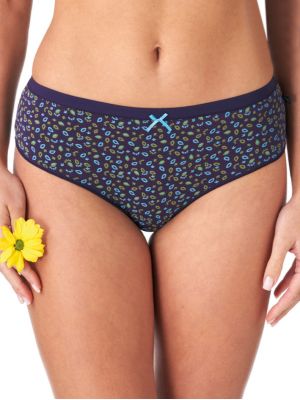 Set of Women's Cotton Bikini Briefs with Lace Edges on the Back (2 Pieces in Different Prints) Key LPC 726 B23