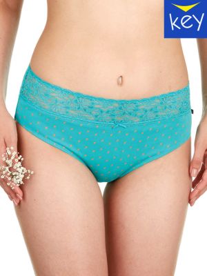 Women's Dolka dot lace waist cotton bikini briefs (set of 2) Key LPC 955 A22