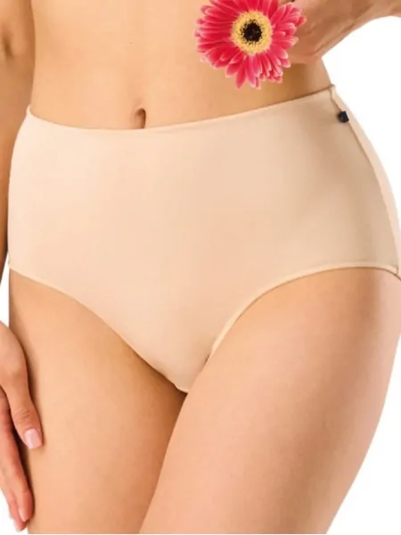 Women's high closed bamboo panties with flat seams Key LPF 006