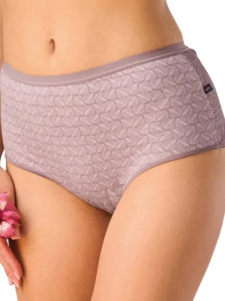 Key LPF 907 Women's High-Waist Shorty Briefs - Flat Waistband with Lace Trim on the Hips, 2-Pack