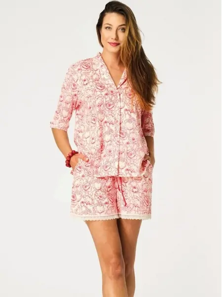 Key LNS 564 A26 Women's Cotton Pajamas with Shorts