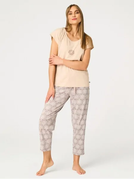 Key LNS 735 A26 Women's Cotton Pajamas with 7/8 Pants