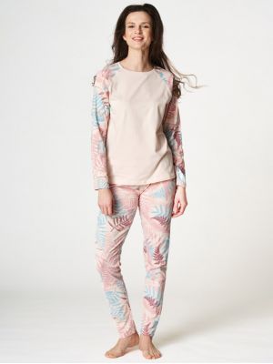 Women's cotton pajamas / home set with long sleeves and original pattern Key LNS 975 B22