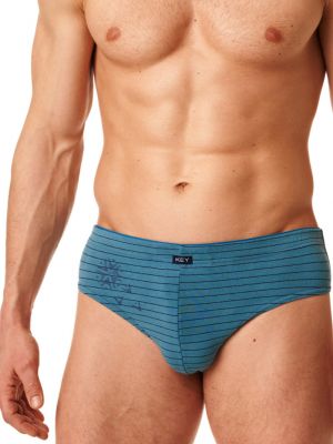 A set of men's striped cotton briefs (2 pcs. in different shades) Key MPP 396 B22
