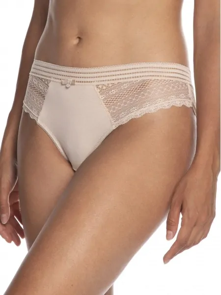 Set of women's cotton lace mini bikini panties Lama L-4004MB-06 (2 pcs.), беж