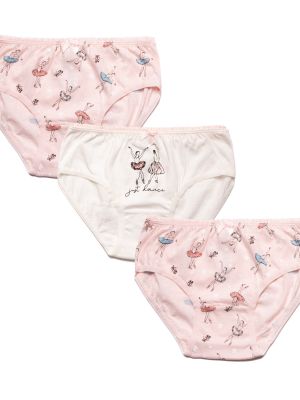 Комплект детских хлопковых трусиков для девочки (3 шт розового цвета) Lama G-244SD